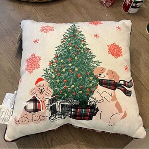 NWT! Embroidered Decorative Christmas Pillow!